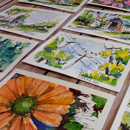 Erik Davis - Watercolor Postcards